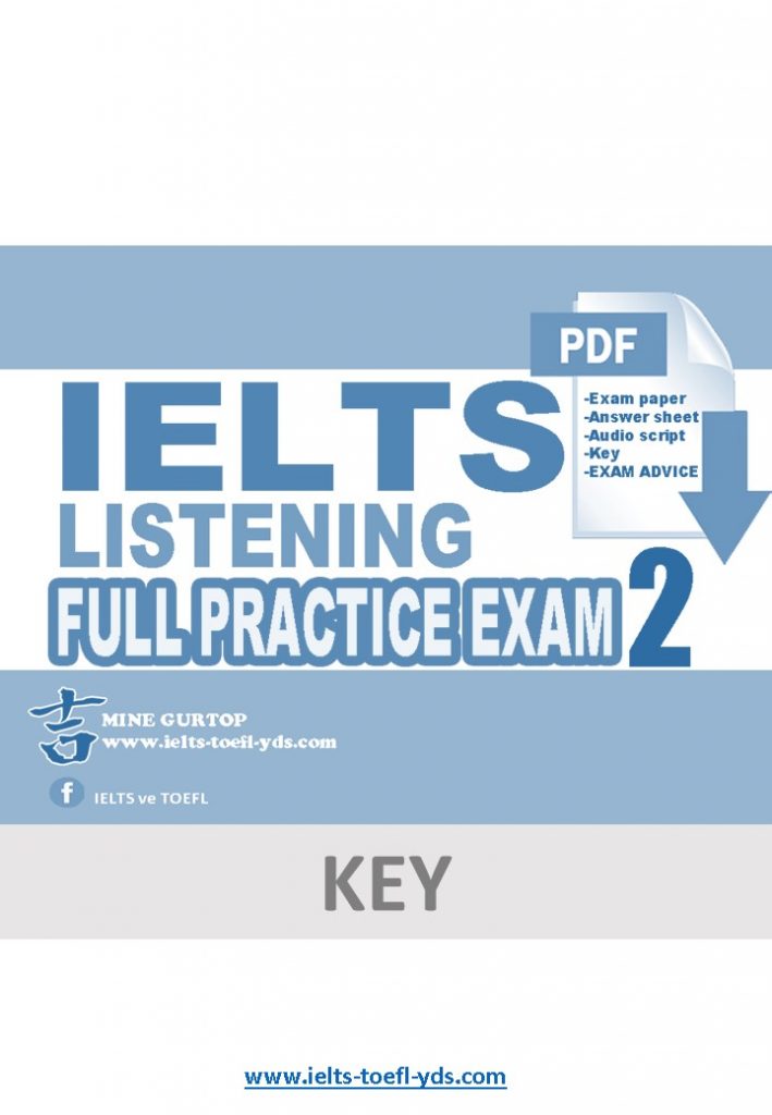 IELTS LISTENING FULL PRACTICE TEST 1 (key)