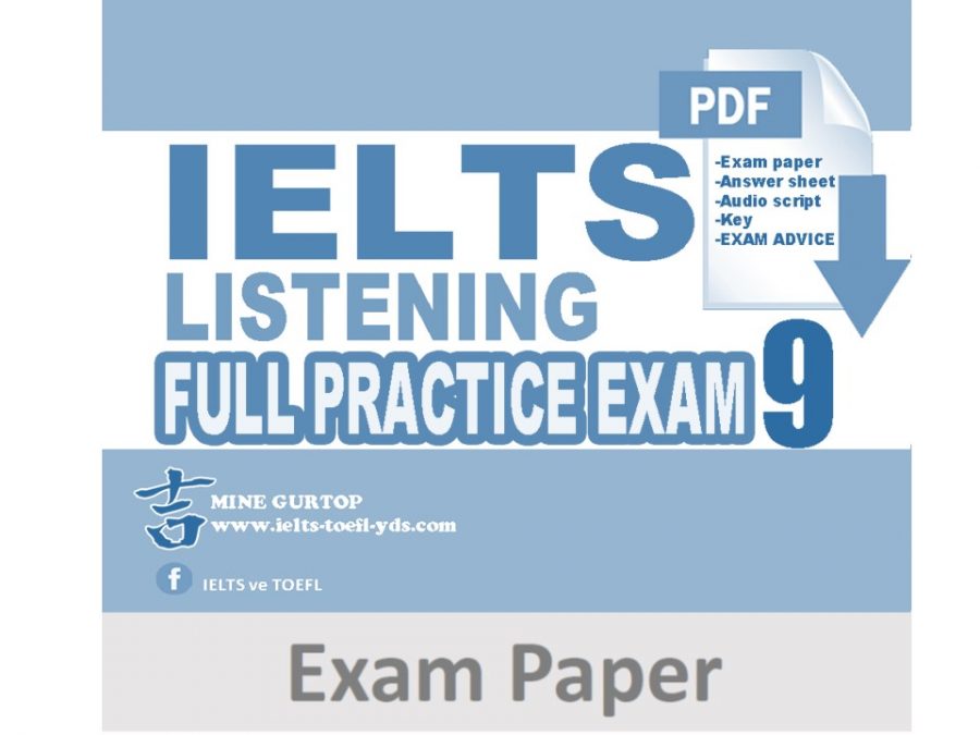 IELTS LISTENING FULL PRACTICE EXAM 9 (EXAM PAPER)