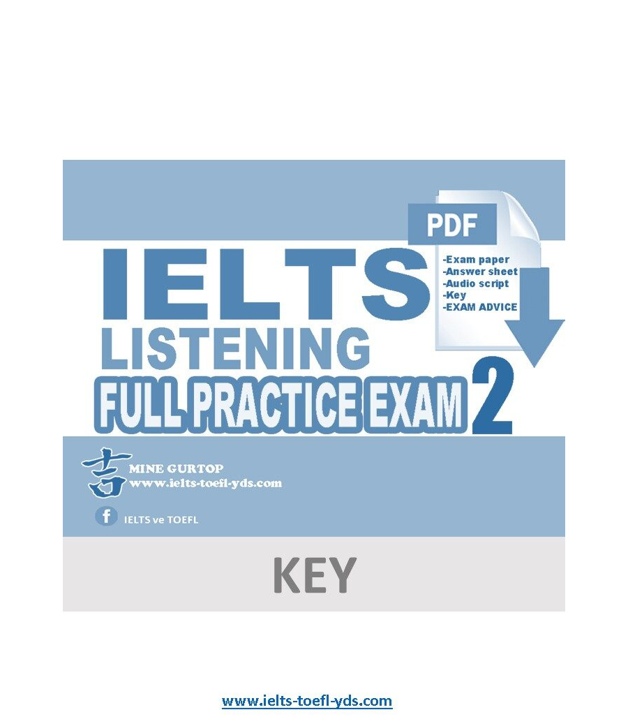 IELTS LISTENING FULL PRACTICE TEST 1 (key)